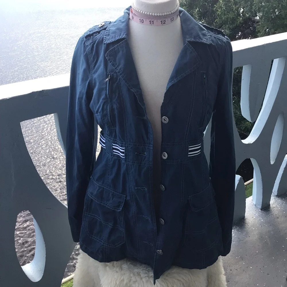 Free People 100% Cotton Utility Thigh Length Button Down Jacket Coat - Picture 16 of 16